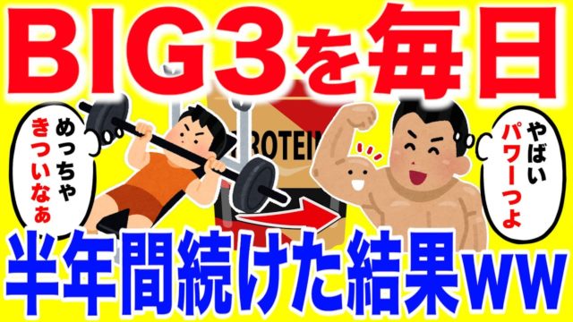BIG3を毎日する生活を半年間続けた結果がやばい